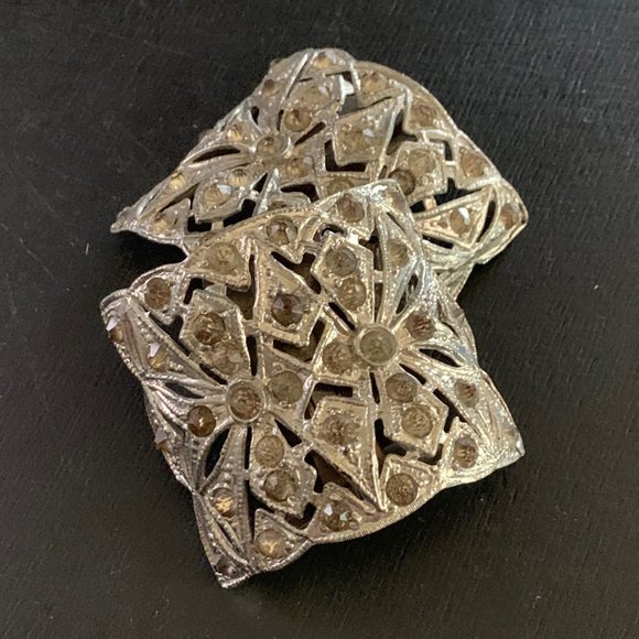 Vintage Evergrip Art Deco Women's Shoe Clips - Picture 1 of 10